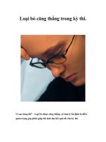 Loại bỏ căng thẳng trong kỳ thi.