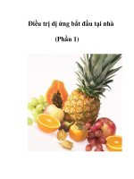 Ðiều trị dị ứng bắt đầu tại nhà (Phần 1)