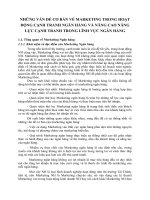 NHỮNG VẤN ĐỀ CƠ BẢN VỀ MARKETING TRONG HOẠT ĐỘNG CẠNH TRANH NGÂN HÀNG VÀ NÂNG CAO NĂNG LỰC CẠNH TRANH TRONG LĨNH VỰC NGÂN HÀNG