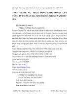 THỰC TRẠNG VỀ  HOẠT ĐỘNG KINH DOANH CỦA CÔNG TY CỔ PHẦN ĐỊA SINH TRONG NHỮNG NĂM 2005