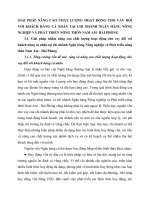 GIẢI PHÁP NÂNG CAO CHẤT LƯỢNG HOẠT ĐỘNG CHO VAY ĐỐI VỚI KHÁCH HÀNG CÁ NHÂN TẠI CHI NHÁNH NGÂN HÀNG NÔNG NGHIỆP VÀ PHÁT TRIỂN NÔNG THÔN NAM AM - HẢI PHÒNG