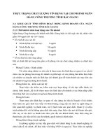 THỰC TRẠNG CHẤT LƯỢNG TÍN DỤNG TẠI CHI NHÁNH NGÂN HÀNG CÔNG THƯƠNG TỈNH BẮC GIANG