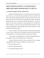 NHỮNG PHƯƠNG HƯỚNG VÀ GIẢI PHÁP PHÁT TRIỂN HOẠT ĐỘNG KINH DOANH CỦA CÔNG TY