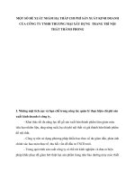 MỘT SỐ ĐỀ XUẤT NHẰM HẠ THẤP CHI PHÍ SẢN XUẤT KINH DOANH CỦA CÔNG TY TNHH THƯƠNG MẠI XÂY DỰNG  TRANG TRÍ NỘI THẤT THÀNH PHONG