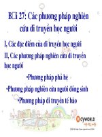 Các phương pháp nghiên cứu di truyền học người