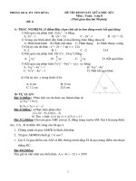 Đề và đáp án thi giữa học kỳ I toán 8 phòng GD Yên Dũng