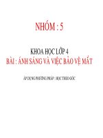 ÁNH SÁNG VÀ VIỆC BẢO VỆ MẮT