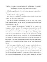 NHỮNG LÝ LUẬN CƠ BẢN VỀ TÍN DỤNG NGÂN HÀNG VÀ NGHIỆP VỤ KẾ TOÁN CHO VAY TRONG HỆ THỐNG NHTM