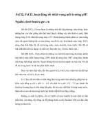 FeCl2, FeCl3, hoạt động tốt nhất trong môi trường pH?