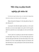 Một công cụ giúp doanh nghiệp giữ nhân tài