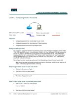 Lab 3.1.3 Configuring Router Passwords