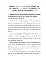 LÝ LUẬN CHUNG VỀ CÔNG TÁC KẾ TOÁN TẬP HỢP CHI PHÍ SẢN XUẤT VÀ TÍNH GIÁ THÀNH SẢN PHẨM XÂY LẮP TRONG DOANH NGHIỆP HIỆN NAY