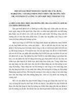 MỘT SỐ GIẢI PHÁP NHẰM ĐẨY MẠNH VIỆC ỨNG DỤNG MARKETING  VÀO HOẠT ĐỘNG PHÁT TRIỂN THỊ TRƯỜNG TIÊU THỤ SẢN PHẨM CỦA CÔNG TY LIÊN HỢP THỰC PHẨM HÀ TÂY
