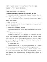 THỰC TRẠNG HOẠT ĐỘNG KINH DOANH CỦA CHI NHÁNH DƯỢC PHẨM VĂN GIANG