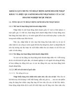 KHÁI LUẬN CHUNG VỀ HOẠT ĐỘNG KINH DOANH NHẬP KHẨU VÀ HIỆU QUẢ KINH DOANH NHẬP KHẨU CỦA CÁC DOANH NGHIỆP DƯỢC PHẨM