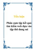 Tiểu luận Phân cụm tập kết quả tìm kiếm web dựa vào tập thô dung sai