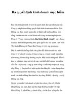 Ra quyết định kinh doanh mạo hiểm