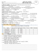 Đề kiểm tra 1 tiết - Tin học 11
