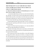 MỘT SỐ NHẬN XÉT VÀ CÁC Ý KIẾN ĐỀ XUẤT NHẰM NÂNG CAO HIỆU QUẢ SỬ DỤNG VỐN LƯU ĐỘNG TẠI CÔNG TY TNHH TM HÀ THANH