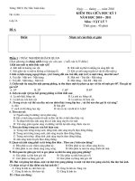 KIỂM TRA ĐỊNH KỲ LÝ 7