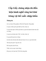 Cấp Giấy chứng nhận đủ điều kiện hành nghề xông hơi khử trùng vật thể xuất- nhập khẩu