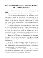 THỰC TRẠNG HOẠT ĐỘNG QUẢN TRỊ NGUỒN NHÂN LỰC TẠI KHÁCH SẠN SÔNG NHUỆ