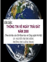 THÔNG TIN VỀ NGÀY TRÁI ĐẤT NĂM 2000-VĂN 8
