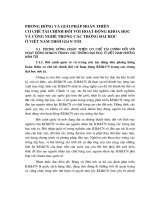 PHƯƠNG HƯỚNG VÀ GIẢI PHÁP HOÀN THIỆN CƠ CHẾ TÀI CHÍNH ĐỐI VỚI HOẠT ĐỘNG KHOA HỌC VÀ CÔNG NGHỆ TRONG CÁC TRƯỜNG ĐẠI HỌC Ở VIỆT NAM THỜI GIAN TỚI