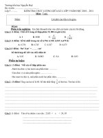 đề kiểm tra giữa kì I