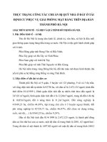 THỰC TRẠNG CÔNG TÁC CHUẨN BỊ QUỸ NHÀ Ở ĐẤT Ở TÁI ĐỊNH CƯ PHỤC VỤ GIẢI PHÓNG MẶT BẰNG TRÊN ĐỊA BÀN THÀNH PHỐ HÀ NỘI