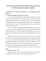 THỰC TRẠNG HOẠT ĐỘNG NHẬP KHẨU THIẾT BỊ TẠI CÔNG TY CỔ PHẦN XNK HÀNG KHÔNG AIRIMEX