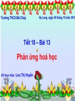 Hóa 8 - Tiết 18