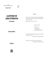 ALGORITHMS FOR LINEAR OPTIMIZATION