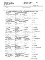 KT trắc nghiệm lớp 9 (No2)