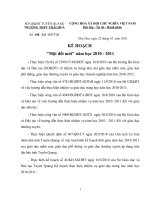 KẾ HOẠCH MỘT ĐỔI MỚI