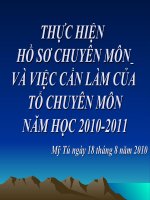 Chuyên đề: Hướng dẫn thực hiện hồ sơ chuyên môn Tiểu học