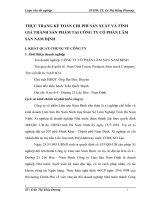 THỰC TRẠNG KẾ TOÁN CHI PHÍ SẢN XUẤT VÀ TÍNH GIÁ THÀNH SẢN PHẨM TẠI CÔNG TY CỔ PHẦN LÂM SẢN NAM ĐỊNH