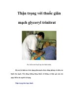 Thận trọng với thuốc giãn mạch glyceryl trinitrat