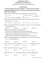 2 đề tham khảo kiểm tra học kỳ môn Toán lớp 10  và đáp án số 1+2