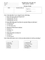 Đề kiểm tra Học kì I_Lịch Sử lớp 4_2