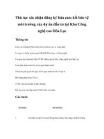 Thủ tục xác nhận đăng ký bản cam kết bảo vệ môi trường của dự án đầu tư tại Khu Công nghệ cao Hòa Lạc