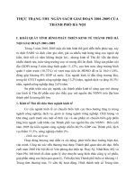 THỰC TRẠNG THU NGÂN SÁCH GIAI ĐOẠN 2001-2005 CỦA THÀNH PHỐ HÀ NỘI