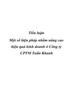 Luận văn - Một số biện pháp nhằm nâng cao hiệu quả kinh doanh ở Công ty CPTM Tuấn Khanh