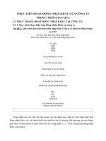 THỰC TIỄN HOẠT ĐỘNG NHẬP KHẨU CỦA CÔNG TY TRONG THỜI GIAN QUA