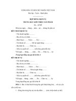 HỢP ĐỒNG DỊCH VỤ TRƯNG BÀY GIỚI THIỆU SẢN PHẨM