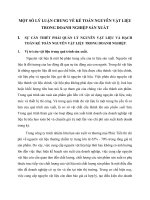 MỘT SỐ LÝ LUẬN CHUNG VỀ KẾ TOÁN NGUYÊN VẬT LIỆU TRONG DOANH NGHIỆP SẢN XUẤT