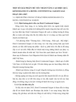 MỘT SỐ GIẢI PHÁP CHỦ YẾU NHẰM NÂNG CAO HIỆU QUẢ KINH DOANH CỦA HOTEL CONTINENTAL SAIGON GIAI ĐOẠN 2011-2015