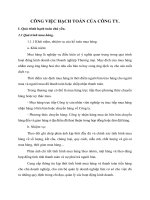 CÔNG VIỆC HẠCH TOÁN CỦA CÔNG TY