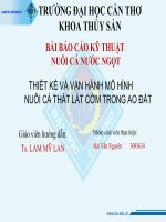 KỸ THUẬT NUÔI CÁ THÁT LÁT CÒM