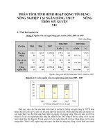 PHÂN TÍCH TÌNH HÌNH HOẠT ĐỘNG TÍN DỤNG NÔNG NGHIỆP TẠI NGÂN HÀNG TMCP NÔNG THÔN MỸ XUYÊN